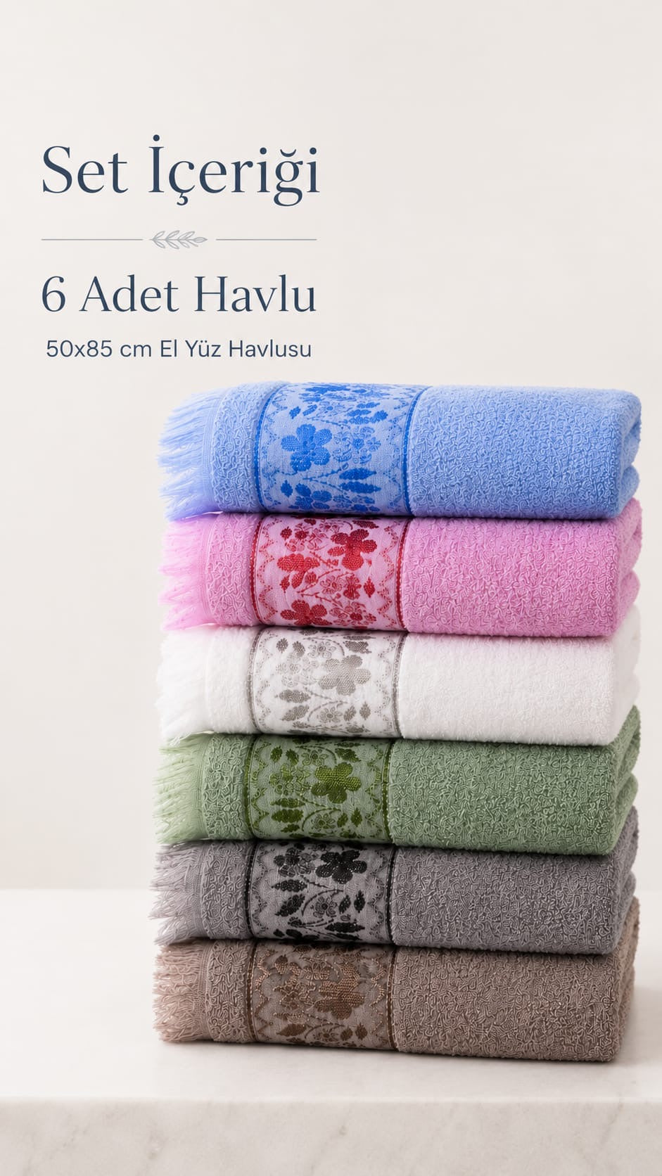6 Adet El Yüz Havlu Set