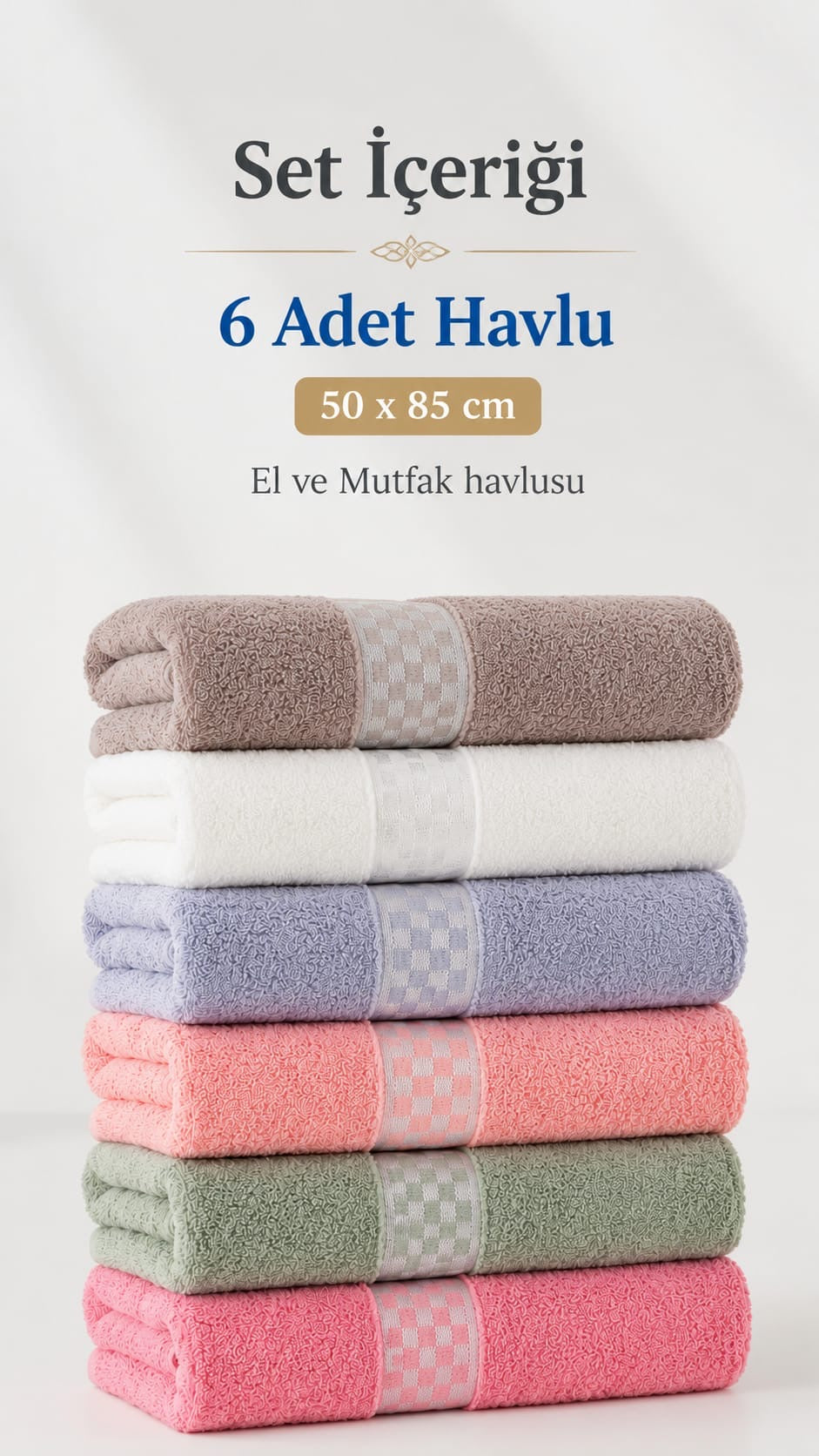 6 Adet El Yüz Havlu Set