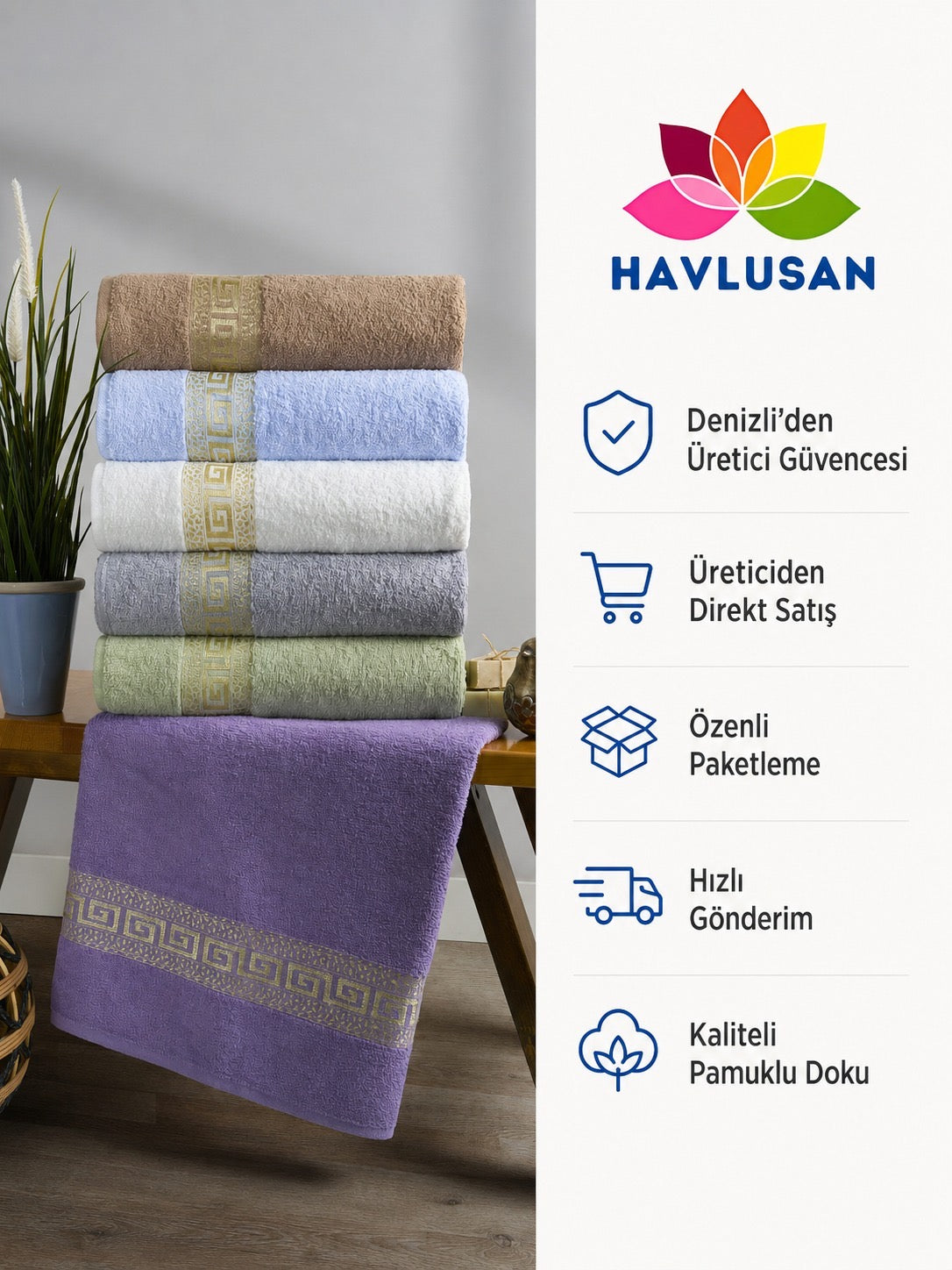 6 Adet El Yüz Havlu Set