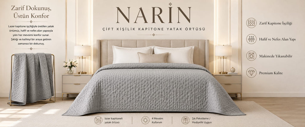 Çift Kişilik Kapitone Yatak Örtüsü