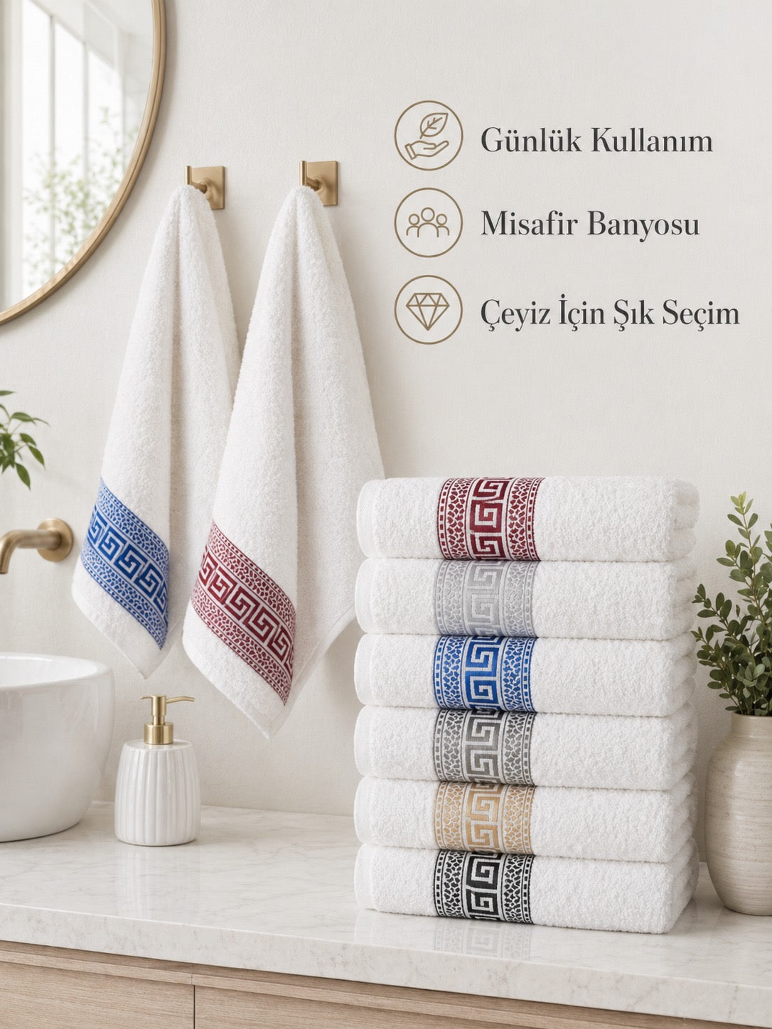 6 Set Banyo Havlu Set