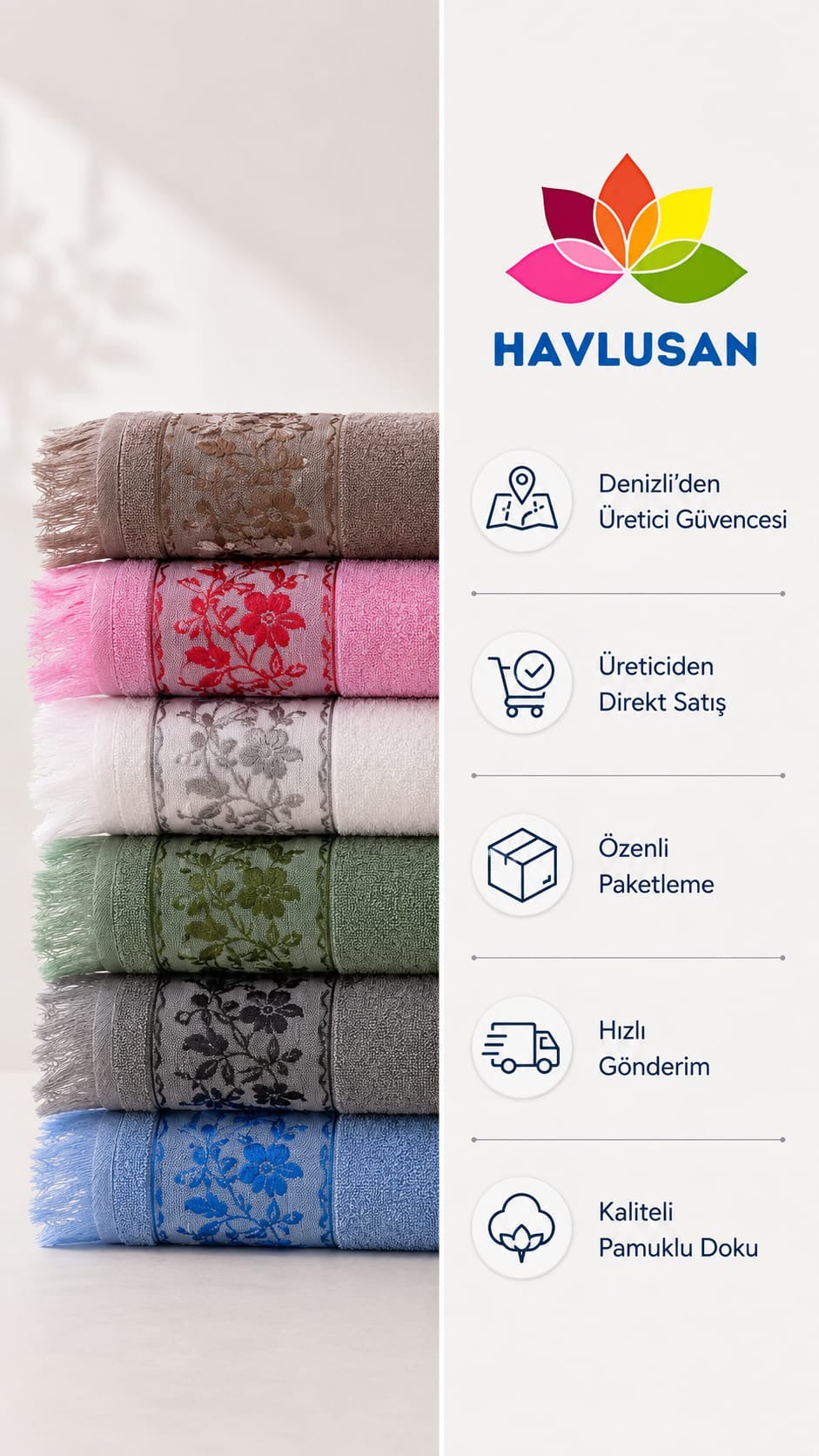 6 Adet El Yüz Havlu Set