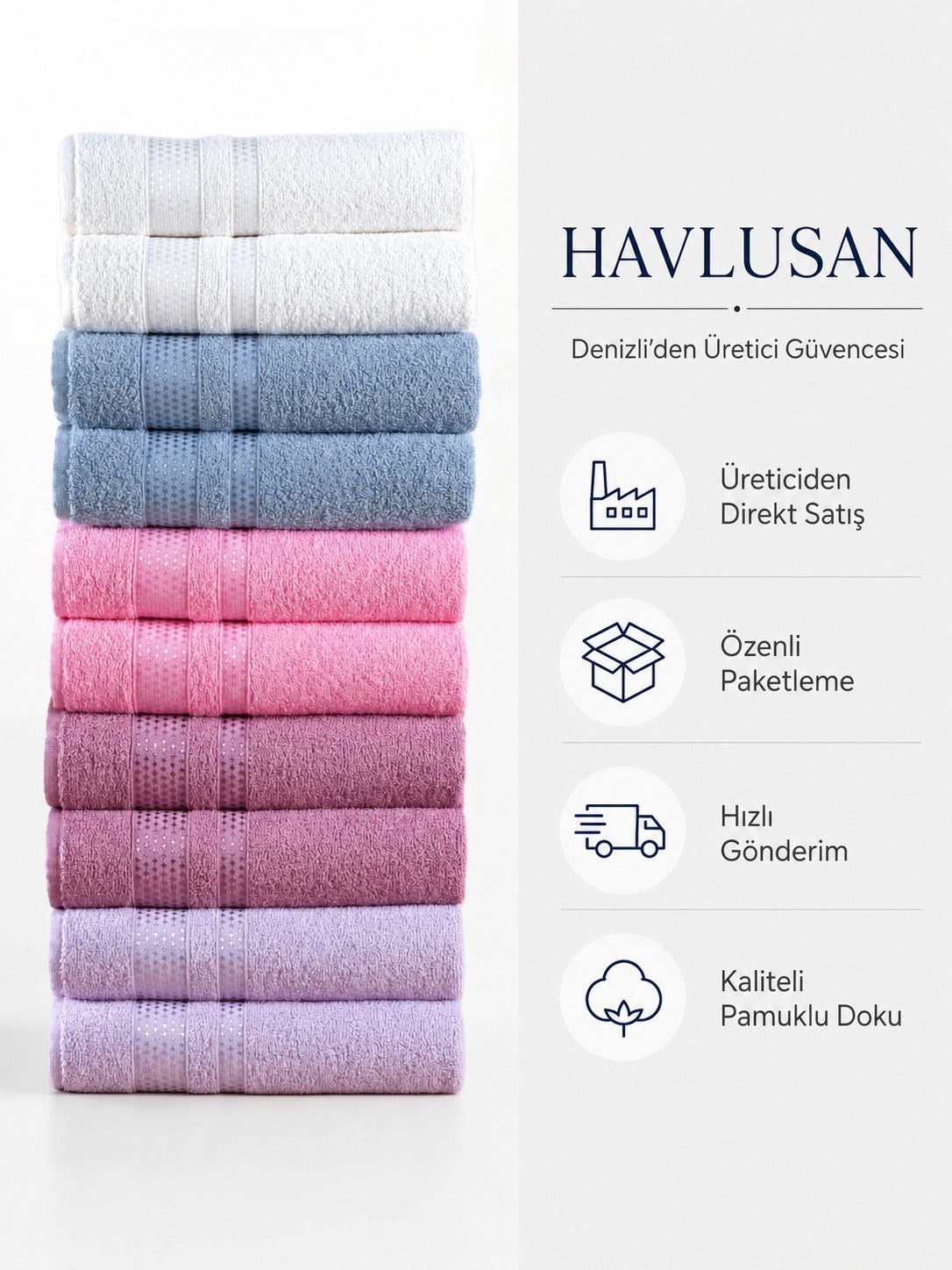 10 Adet El Yüz Havlu Set