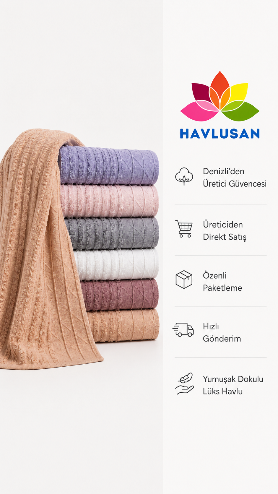 Piramit 6 Adet El Yüz Havlu Seti