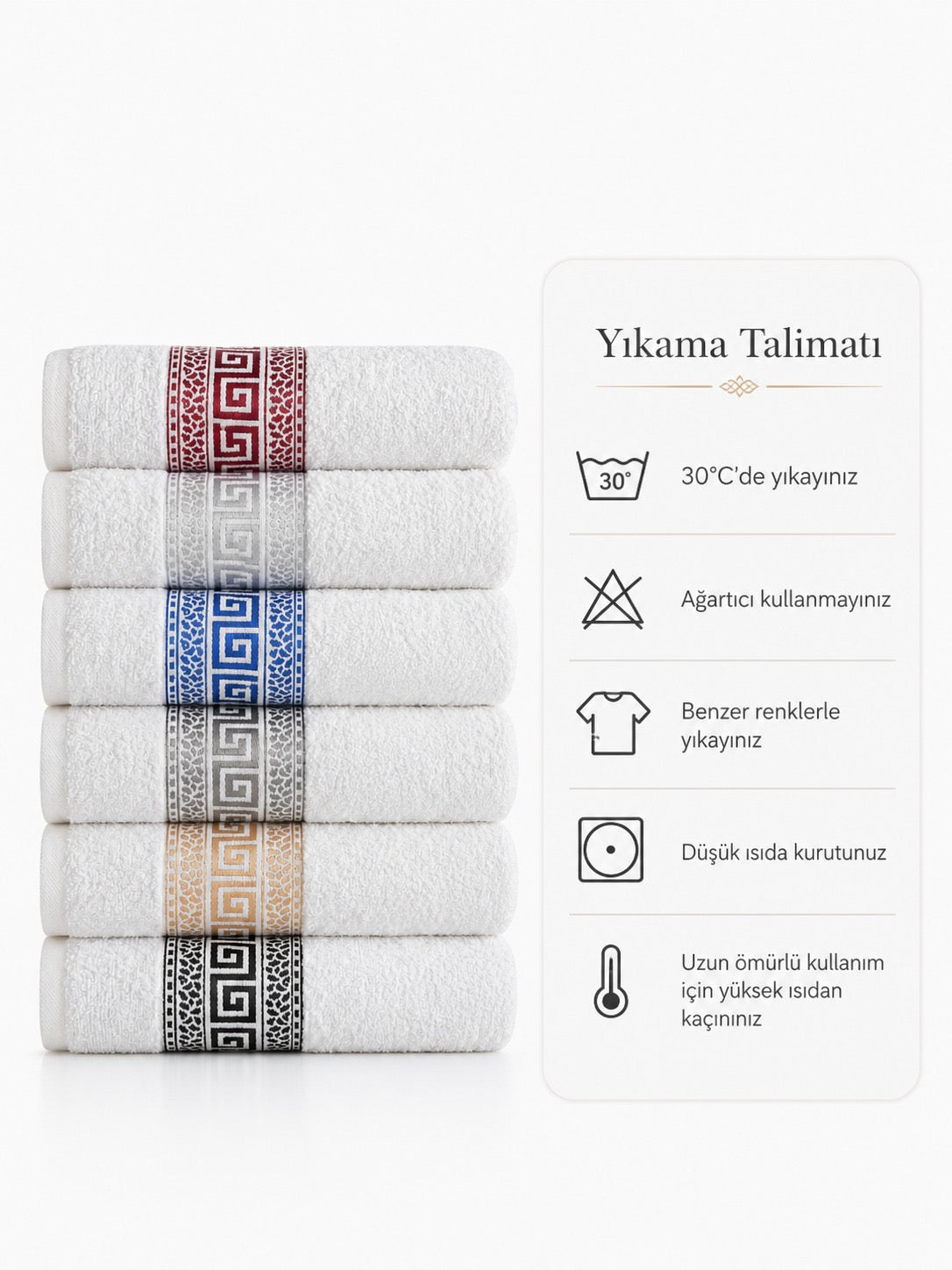 6 Set Banyo Havlu Set