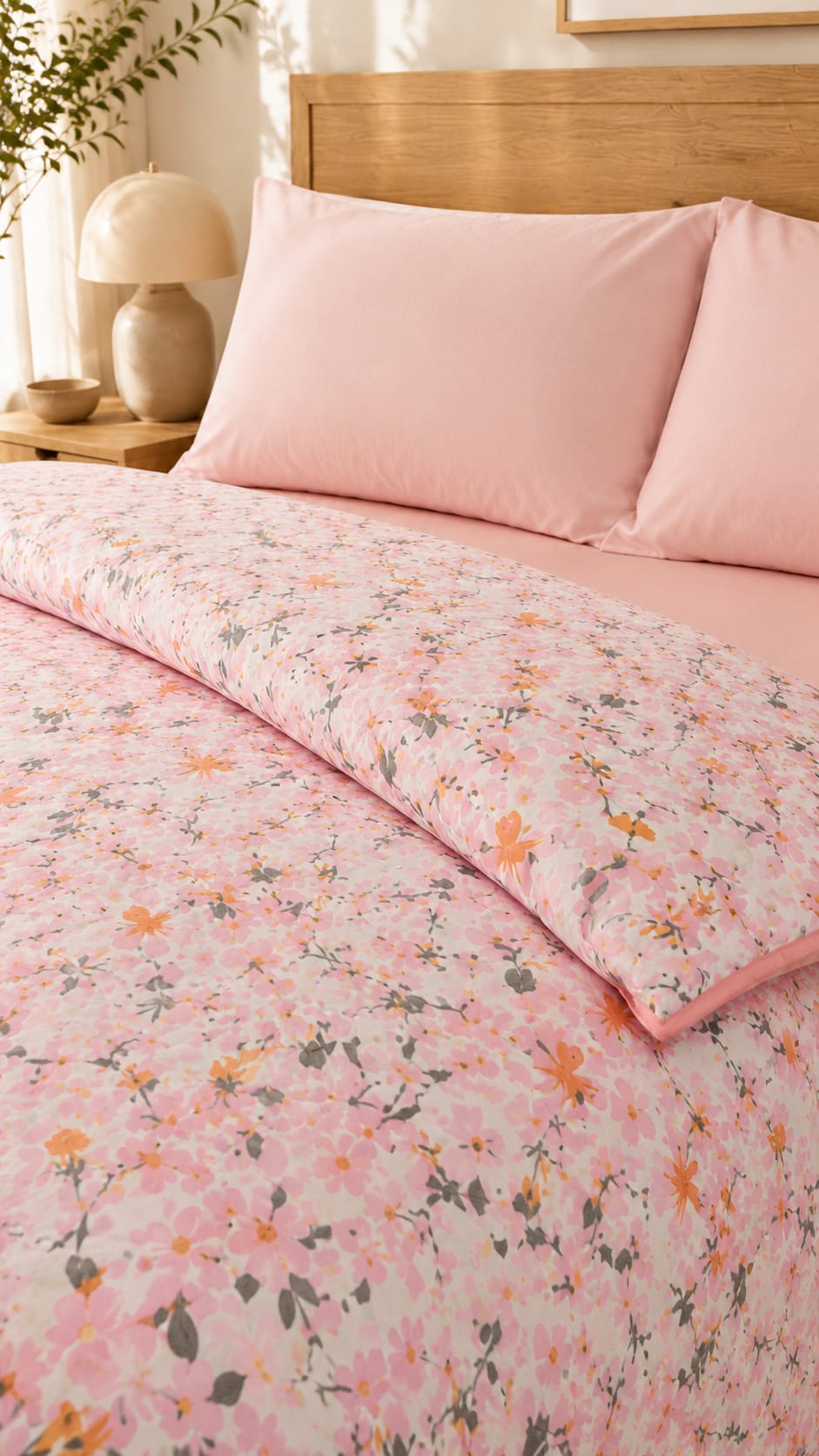 Flora Sakura  Kapitone Yatak Örtüsü